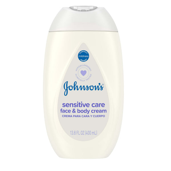Johnson's Sensitive Care Baby Face & Body for Dry and Sensitive Skin 13.6Oz
