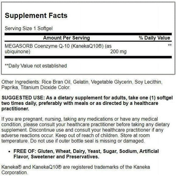 Solgar Coq10 200mg Softgels 30ct