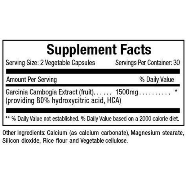 Planet Source Garcinia Cambogia 1500 Vegetable Capsules 60ct