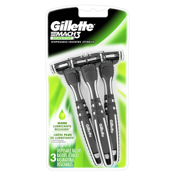 Gillette Mach3 Sensitive Disposable Razor 3ct