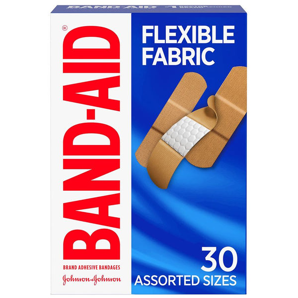 Band Aid Flexible Fabric Assorted Sizes 30ct