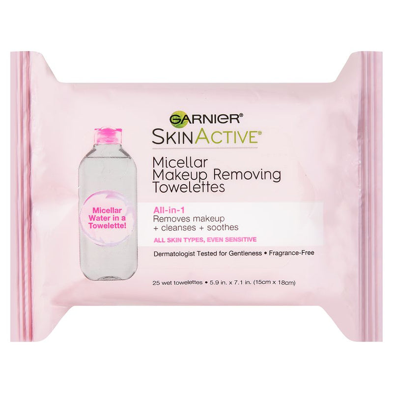 Lente de maquillaje de maquillaje micelar garnier skinactive 25ct 25ct