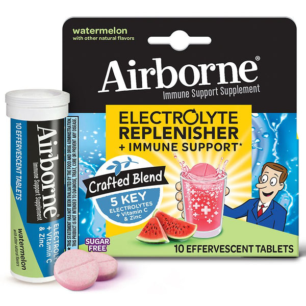 Airborne Electrolyte Replenishment & Immune Support Effervescent Tablets 10ct