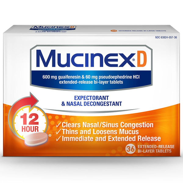 Mucinex D Expectorant Nasal Tablets 36ct