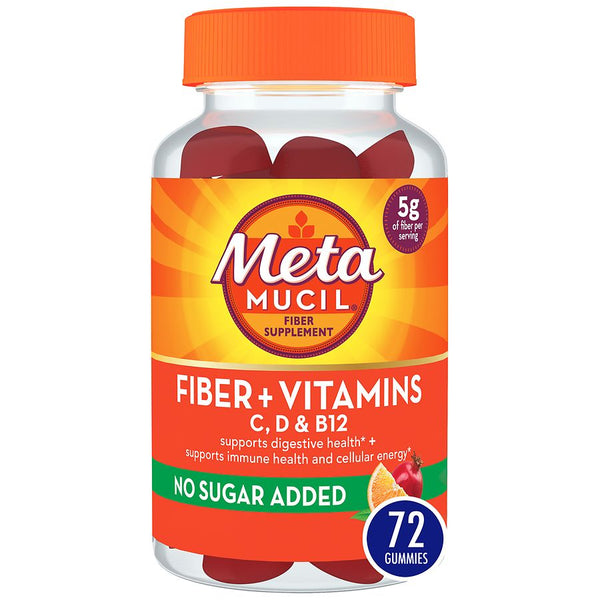 Metamucil Fiber + Vitamin No Sugar Gummies 72ct