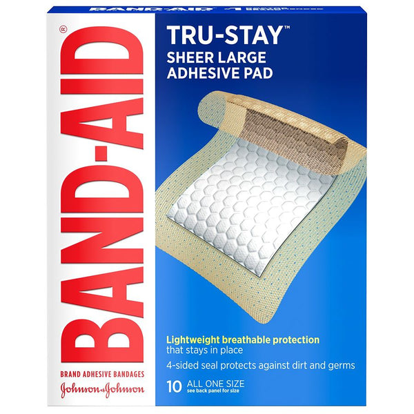 Band Aid Tru-Stay Adhesive Pads Large 10ct