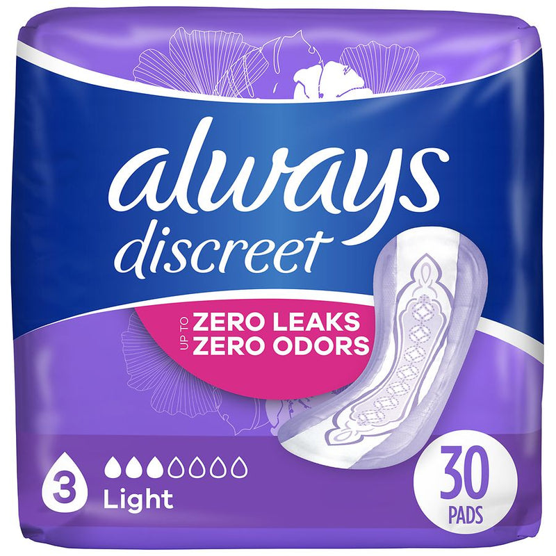 Always Discreet 3 Light Pads 30ct