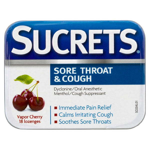 Sucrets Complete Vapor Cherry Lozenges 18ct