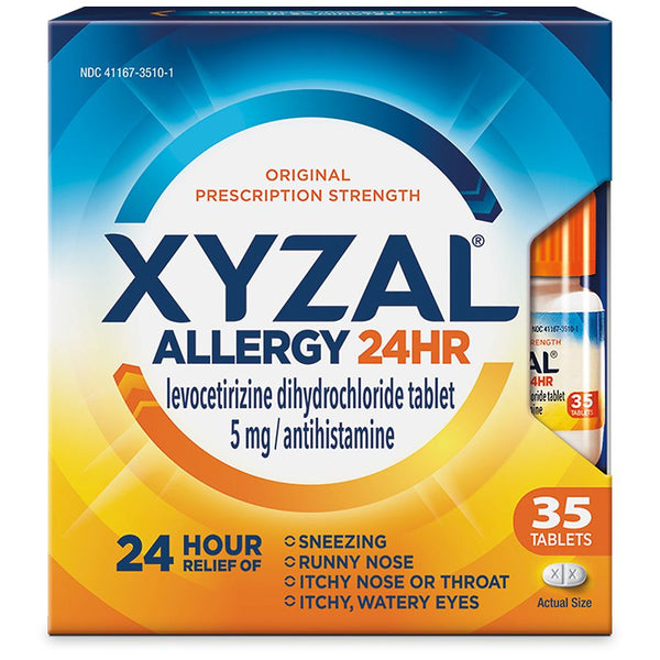 Xyzal Allergy 24hr Levocetirizine Dihydrochloride5mg/ Antihistamine 180 mg 35 Tablets