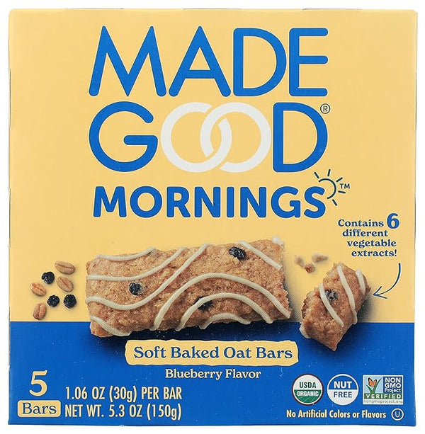 Made Good Mornings Oat Bars Bluberry 6ct