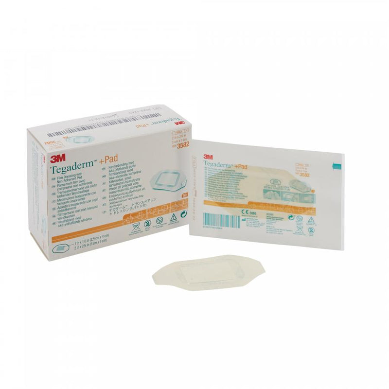 3M tegaderm + apósitos de almohadilla 2 "x 2" 3/4 50ct 3582