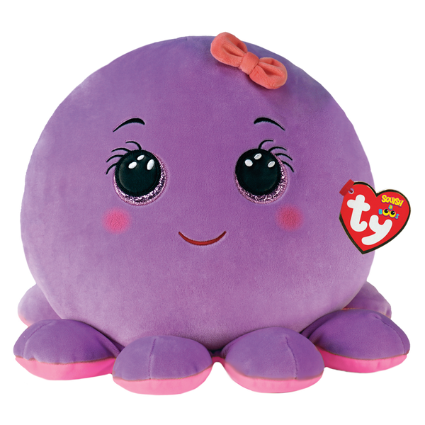 TY Beanie Squishies (Squish-A-Boos) Plush - OCTAVIA the Octopus (Small Size - 10 inch)