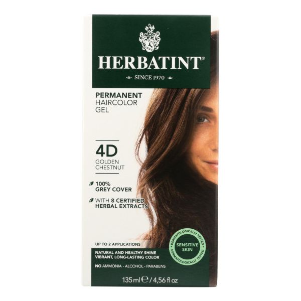 Herbatint cabello permanente color castaño dorado 4d 4.5oz