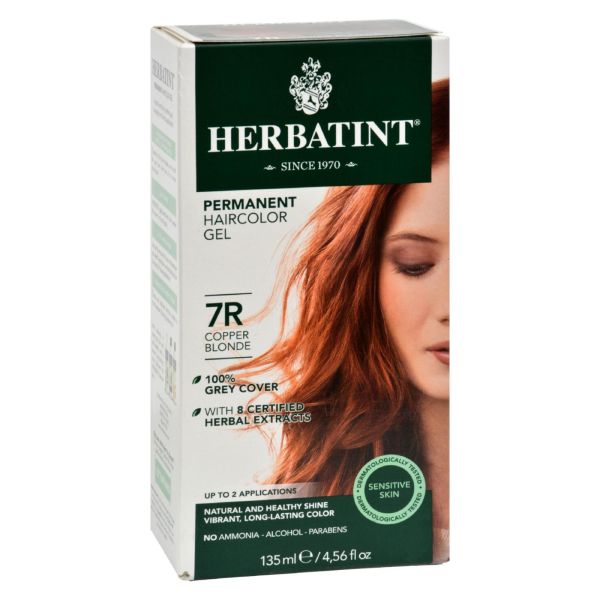 Herbatint Color de cabello permanente Gel Copper Rubia 7R 4.5oz