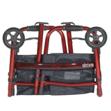 Drive Medical Portable Folding Travel Walker with 5" Wheels and Fold up Legs