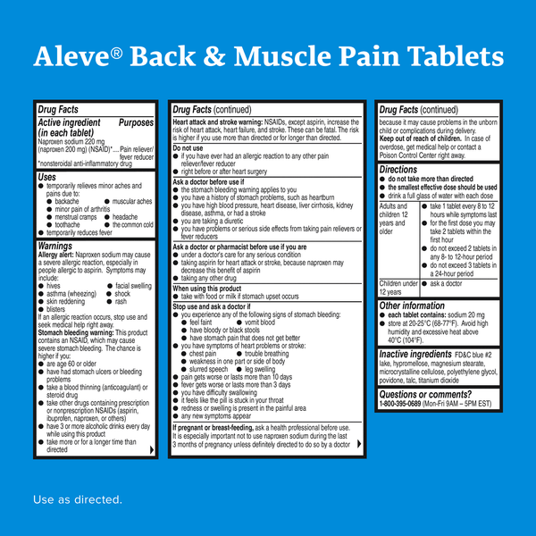 Aleve Back & Muscle Pain Tablets 90ct