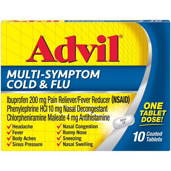 Advil Multi-Symptom Cold & Flu 200 mg 10 Tablets