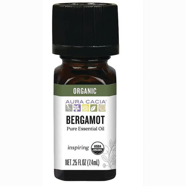 Aura Cacia Organic Bergamot Inspiring Pure Essential Oil 0.25oz