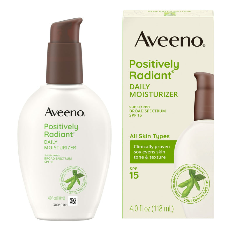 Aveeno Positivamente Radiant Daily Face Moisturizer Lotion SPF 15 4oz