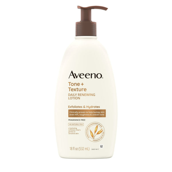 Aveeno Tone + Textura Exfoliante de la loción Sensible Piel de 18 oz