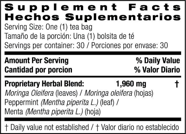 Bio Nutrition Moringa Mint Tea Bags 30 ct