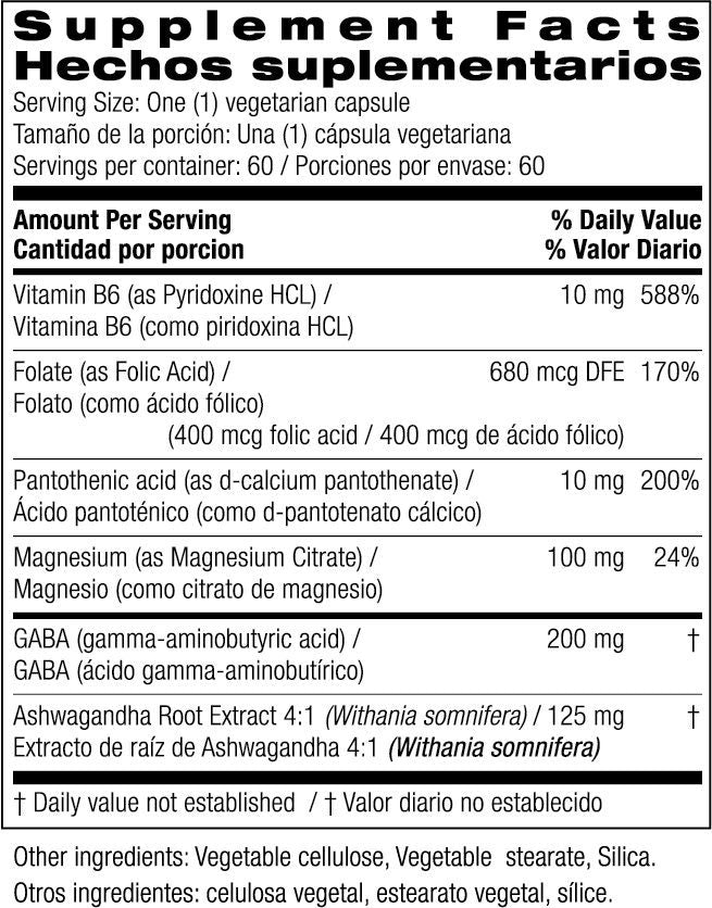 Bio Nutrición Ashwagandha Cápsulas de bienestar del estrés 60ct