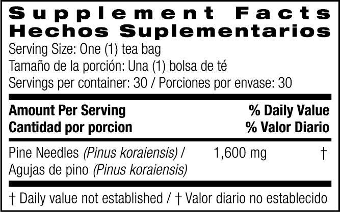 Bio Nutrition Pine Needle Tea Bags 30 ct