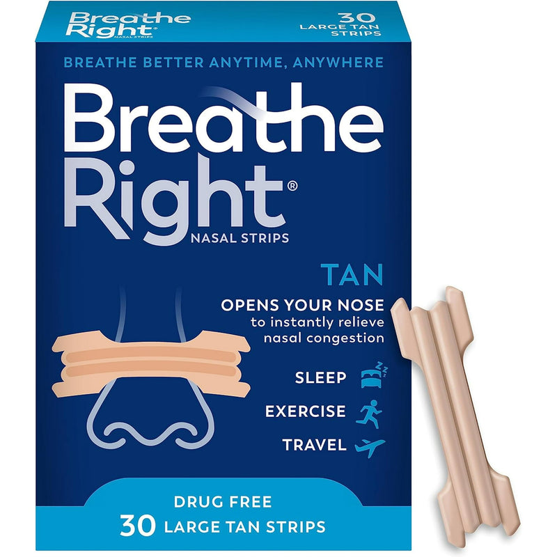 Breathe Right Open Your Nose Strips Large Tan 30ct