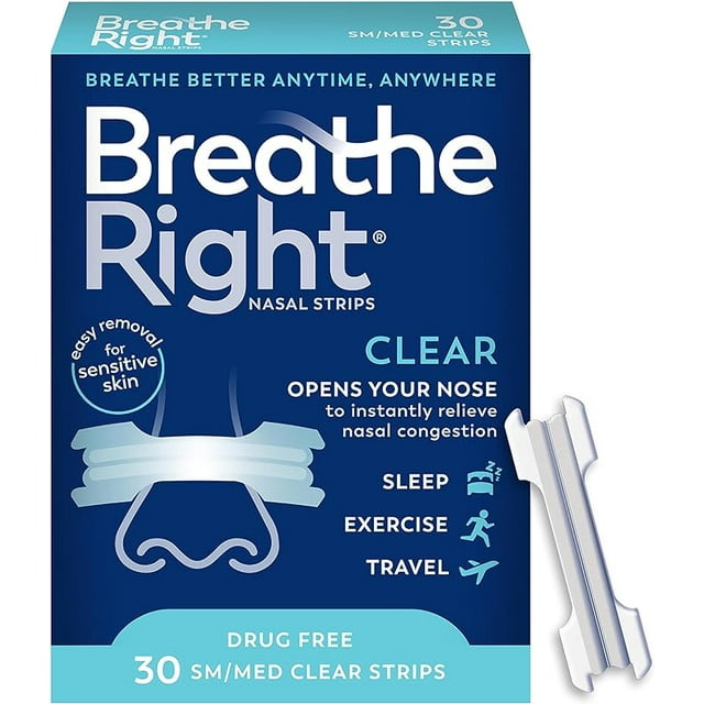 Breathe Right Clear Open Your Nose Clear S/M 30ct