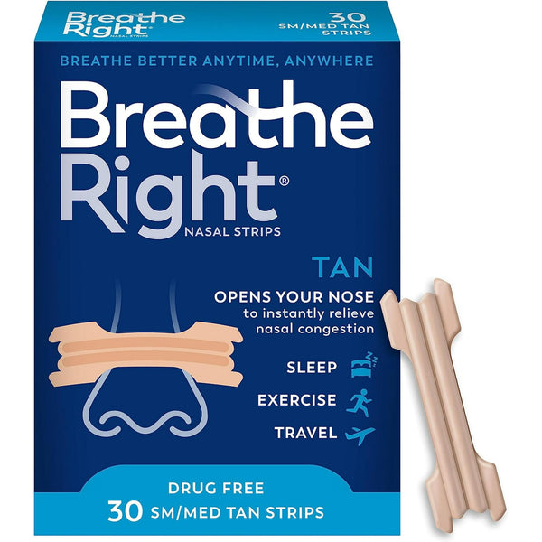 Breathe Right Open Your Nose Strips Tan S/M 30ct