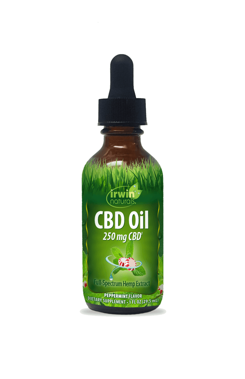 Irwin Naturals CBD Oil Gots 250mg Peppermint 1oz