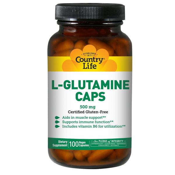 Country Life L-Glutamine 500mg Vegan Capsules 100ct