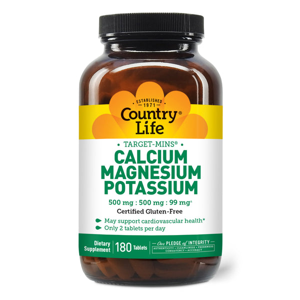 Country Life Calcium Magnesium Zinc Tablets 180ct