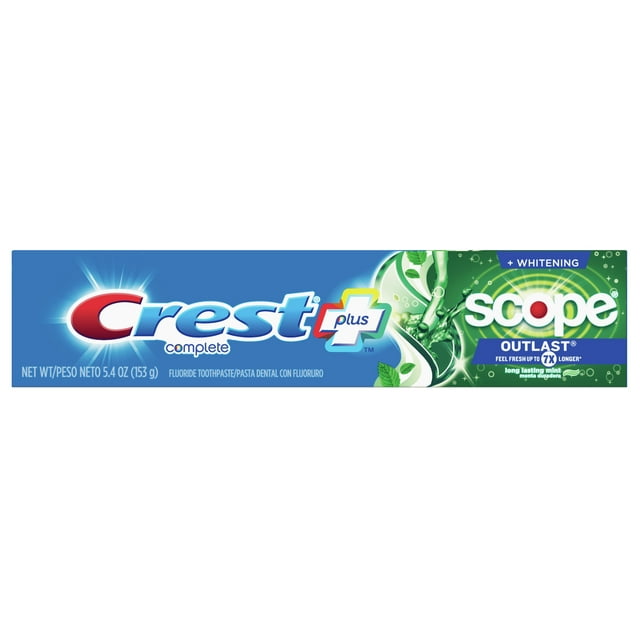 Crest + Scope Outlast Complete Whitening Toothpaste Mint 5.4Oz