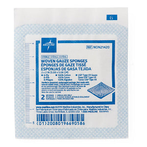 Medline Gauze Sponge Sterile Type II 50 Packs 2" x 2" NON21420