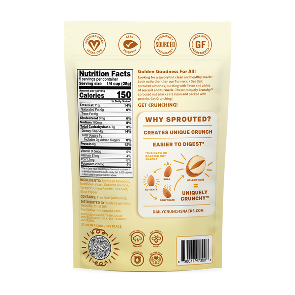DAILY CRUNCH GOLDEN GOODNESS SPROUTED ALMONDS 5OZ