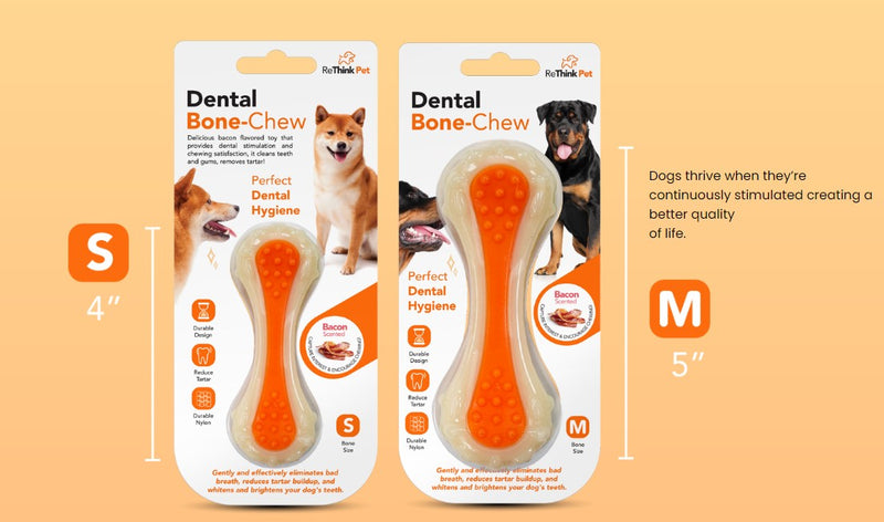 Repensar mascota de hueso dental masticable tocino pequeño 4 "