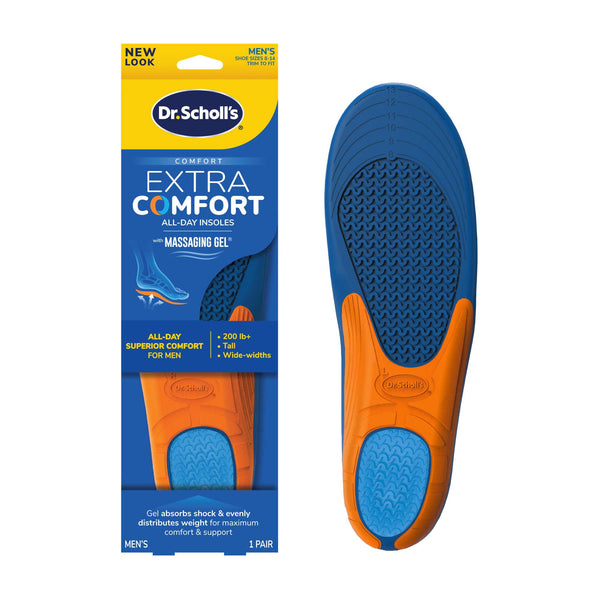 Dr. Scholls Massaging Gel Extra Comfort All-Day Insole Men Trim To Fit Size 8-14 Pair