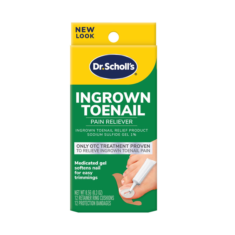 Dr. Scholls Ingrown Toenail Treatment Pain Reliever 3oz Gel + 12 Cushions