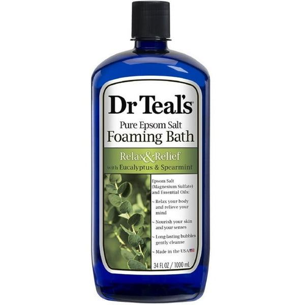 Dr. Teals Foaming Bath Epsom Salt Relax & Relief Eucalyptus & Spearmint 34Oz