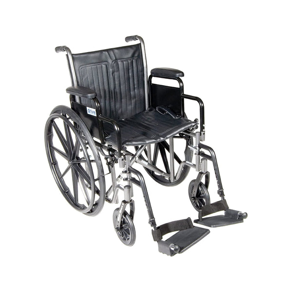 Drive Silver Sport 2 Wheelchair with 18" Wide Seat Removable Desk Length