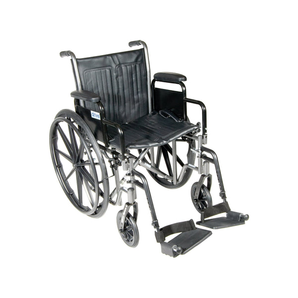 Drive Silver Sport 2 Wheelchair 16" Seat Detachable Desk Arms Swing away Footrests