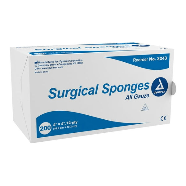 Dynarex Surgical Sponges 4" x 4" 12Ply 3243