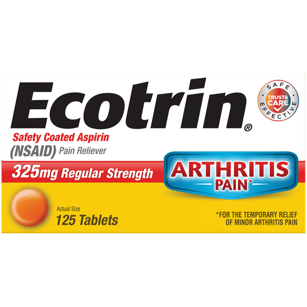 Ecotrin Aspirin Regular Strength 325mg Tablets 125