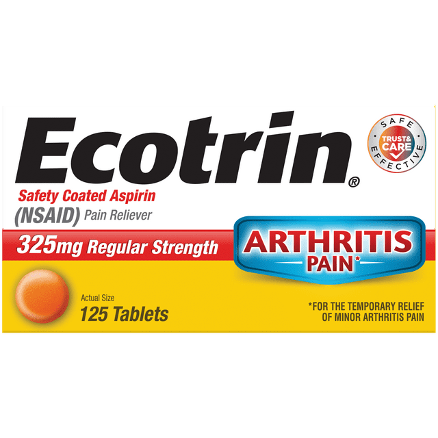 Ecotrin Aspirin Regular Strength 325mg Tablets 125