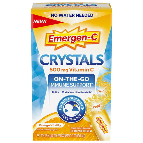 Emergen-C Crystal On The Go Orange Packs 28ct