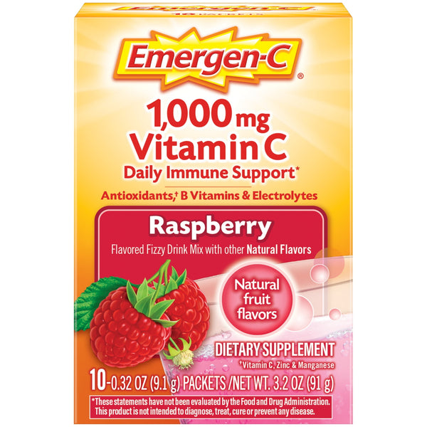 Emergen-C 1000 mg Vitamin C Raspberry Packs 10ct
