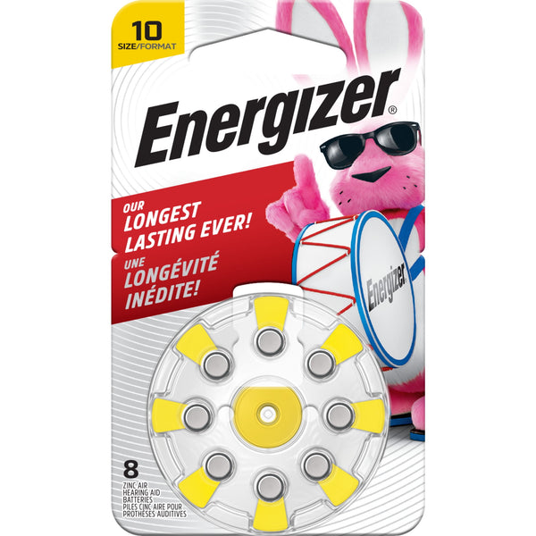 Energizer 10 Hearing Aid Batteries Yellow 8ct