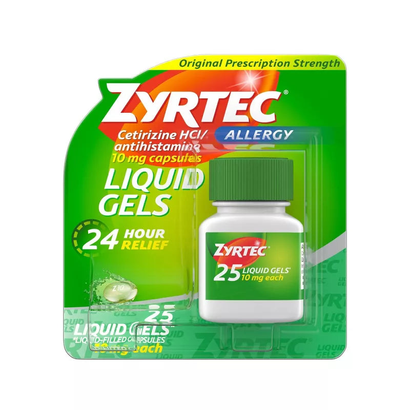 Zyrtec Alergia de alivio Geles líquidos 10mg 25ct