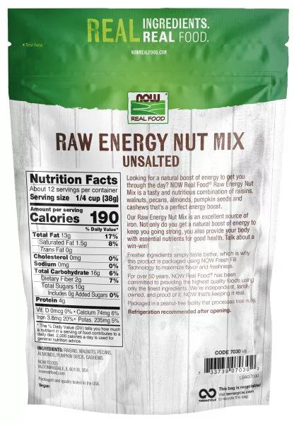 Now Foods Raw Energy Nut Mix Unsalted 1 lbs